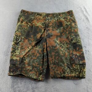 Vintage 90s German Military Shorts Mens 38 Flecktarn Camo BDU Cargo Combat Baggy